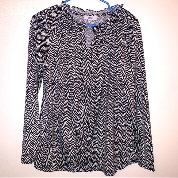 Croft and Barrow Small Print Polyester Spandex Blend Tunic - Picture 1 of 8